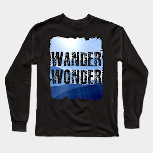 Wander Wonder Colorful Grunge Edges Wall mountainbluerange Design Long Sleeve T-Shirt
